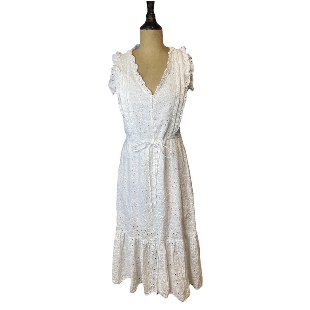 Ralph Lauren White Eyelet Midi Dress